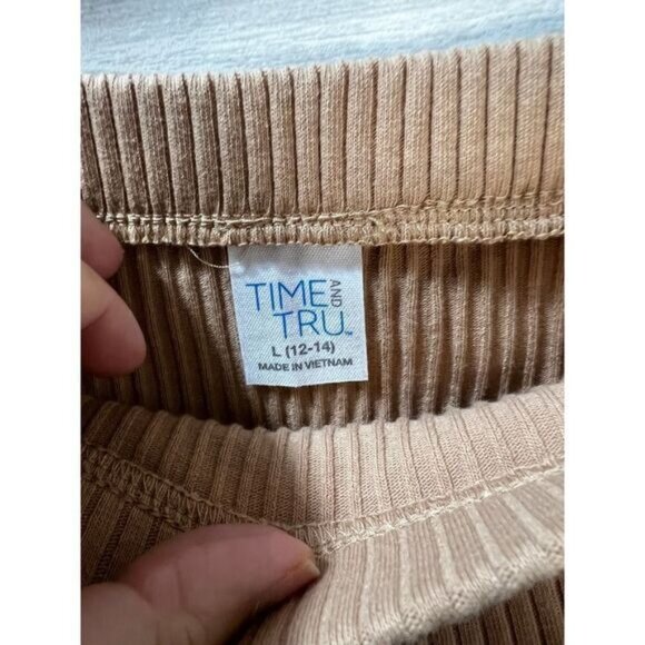 Women's Pull-On Ribbed Midi Skirt Large by Time & Tru - Picture 4 of 5